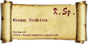 Knopp Szabina névjegykártya